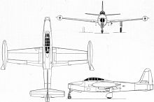 Plan 3 vues du Republic F-84 Thunderjet