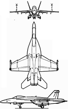 Plan 3 vues du Boeing F/A-18E/F Super Hornet