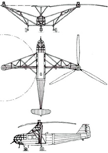 Plan 3 vues du Focke-Achgelis Fa 223 Drache