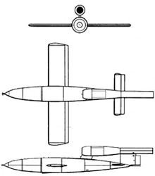 Plan 3 vues du Fieseler Fi 103  ‘V1’