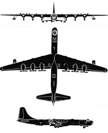 Plan 3 vues du Convair GRB-36 