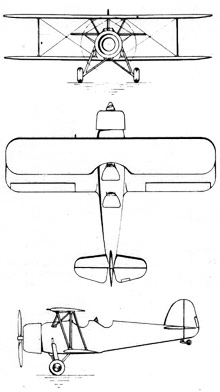 Plan 3 vues du Koolhoven FK.51