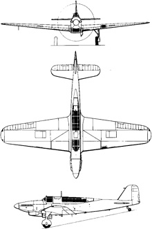 Plan 3 vues du Fairey  Fulmar