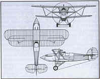 Plan 3 vues du Hawker  Fury