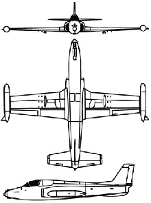 Plan 3 vues du Soko G-2 Galeb