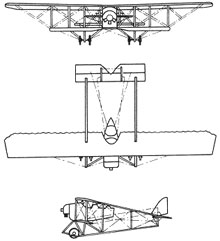Plan 3 vues du Caudron G.III
