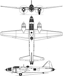 Plan 3 vues du Mitsubishi G4M  'Betty'