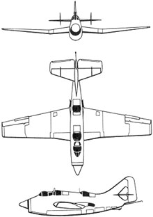 Plan 3 vues du Fairey  Gannet