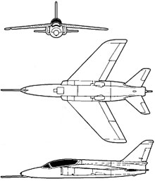 Plan 3 vues du Folland Fo.141 Gnat