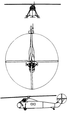 Plan 3 vues du Sikorsky H-34 Choctaw