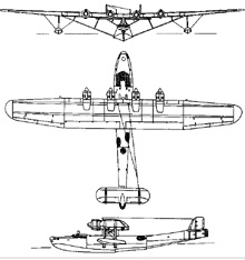 Plan 3 vues du Kawanishi H6K  ‘Mavis’