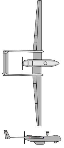 Plan 3 vues du EADS Harfang