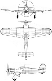 Plan 3 vues du Hawker Tornado