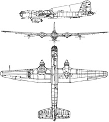 Plan 3 vues du Heinkel He 177 Greif