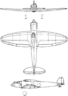 Plan 3 vues du Heinkel He 70 Blitz