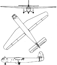 Plan 3 vues du Airspeed A.S. 51 Horsa