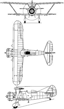 Plan 3 vues du Henschel Hs 123