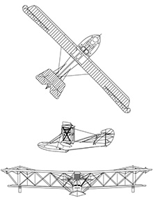 Plan 3 vues du Curtiss HS-2L