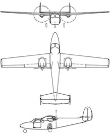 Plan 3 vues du DINFIA IA 45 Querandi