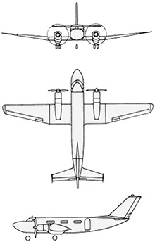 Plan 3 vues du DINFIA IA 50 Guarani