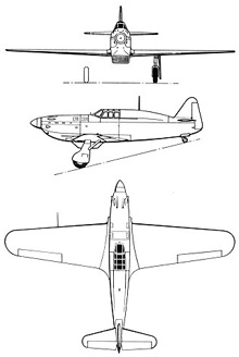 Plan 3 vues du Rogozarski IK-3