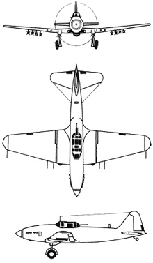 Plan 3 vues du Ilyushin Il-10 'Beast'