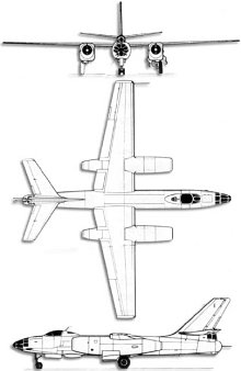 Plan 3 vues du Ilyushin Il-28  ‘Beagle’