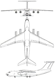 Plan 3 vues du Ilyushin Il-76  ‘Candid’