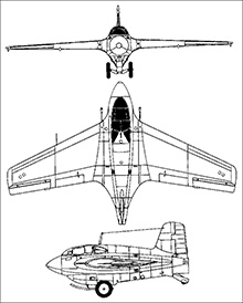 Plan 3 vues du Mitsubishi J8M / Ki-200 Shusui