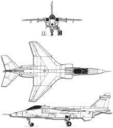 Plan 3 vues du SEPECAT  Jaguar