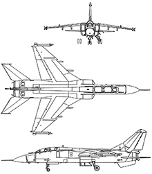 Plan 3 vues du Xian JH-7 'Flounder'