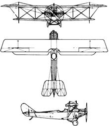 Plan 3 vues du Curtiss JN-4 Jenny