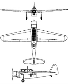 Plan 3 vues du Kyushu K11W Shiragiku