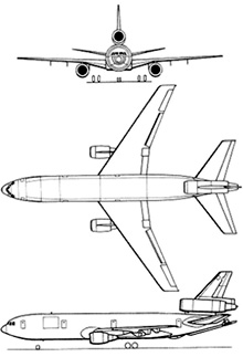 Plan 3 vues du Douglas KC-10 Extender