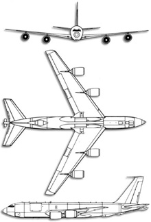 Plan 3 vues du Boeing KC-135 Stratotanker