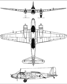 Plan 3 vues du Mitsubishi Ki-21  'Sally'