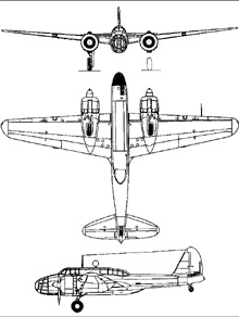 Plan 3 vues du Kawasaki Ki-48  ‘Lily’