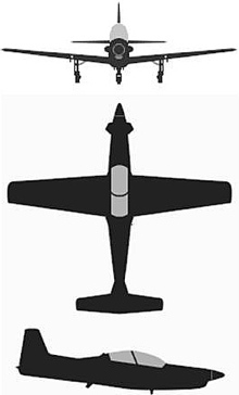 Plan 3 vues du KAI KT-1/KA-1 Woongbee