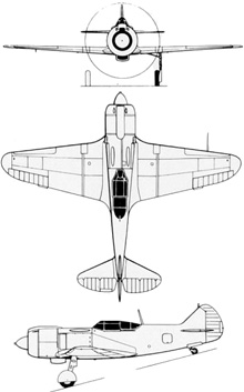 Plan 3 vues du Lavotchkin La-5