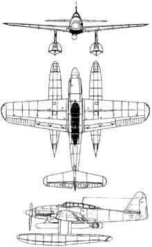 Plan 3 vues du Aichi M6A Seiran