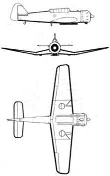 Plan 3 vues du Miles M.25 Martinet