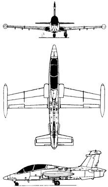 Plan 3 vues du Aermacchi MB-339