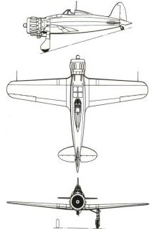 Plan 3 vues du Macchi MC.200 Saetta