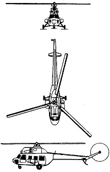 Plan 3 vues du Mil Mi-2  ‘Hoplite’