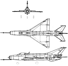 Plan 3 vues du Mikoyan-Gurevich MiG-21  'Fishbed'