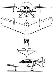 Plan 3 vues du Mikoyan-Gurevich MiG-8 Utka