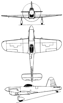 Plan 3 vues du Miles M.20