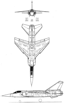 Plan 3 vues du Dassault Mirage F1