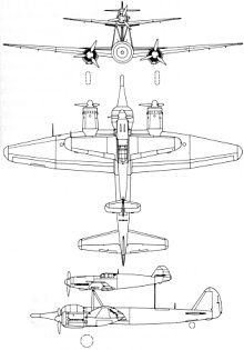 Plan 3 vues du Junkers  Mistel