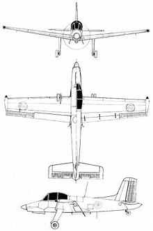 Plan 3 vues du Morane-Saulnier MS.1500 Epervier